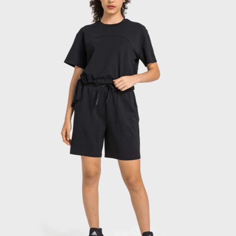 Soft short-sleeved loose casual sports suit